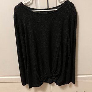 NWOT Womens Gibson Twist Hem Sweater - Black XL